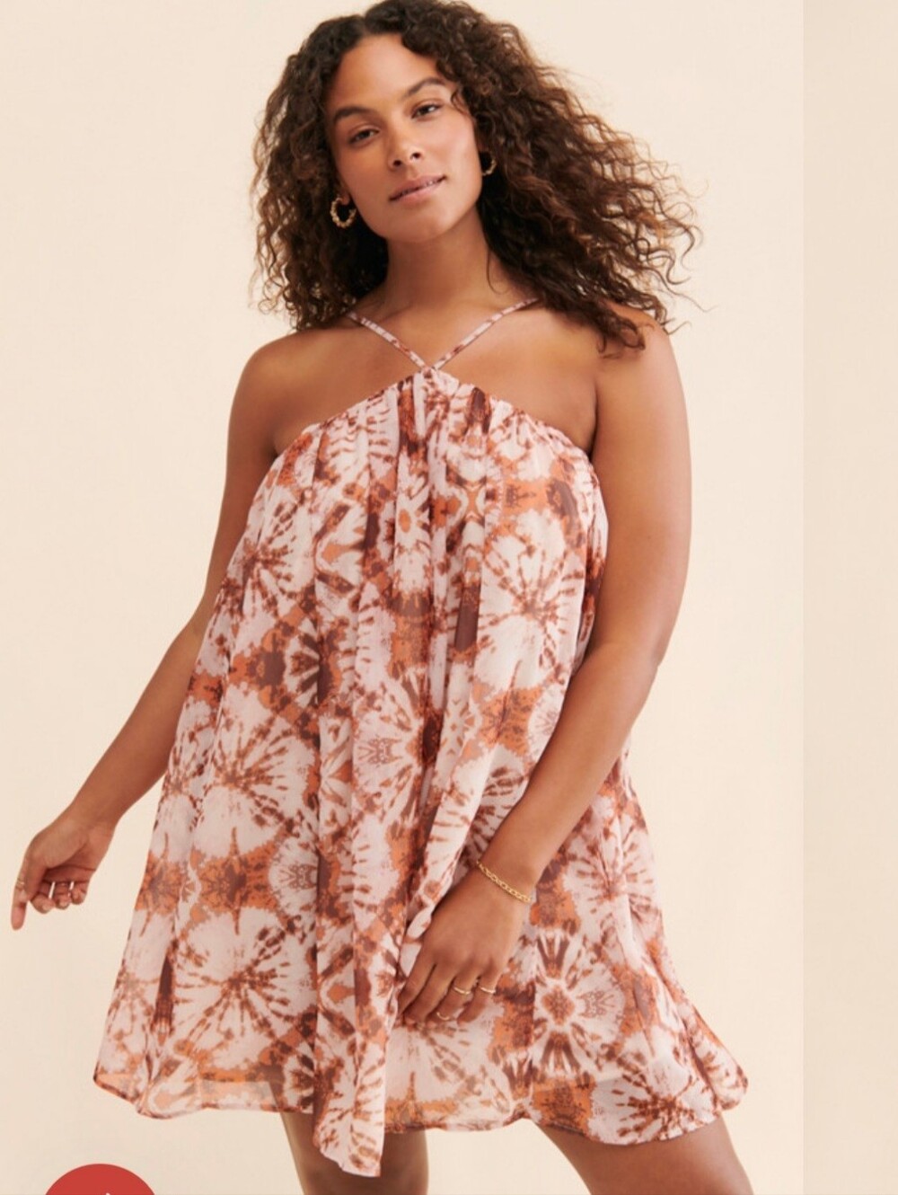 Let me be me halter printed mini dress 1x Anthropologie VGuc
